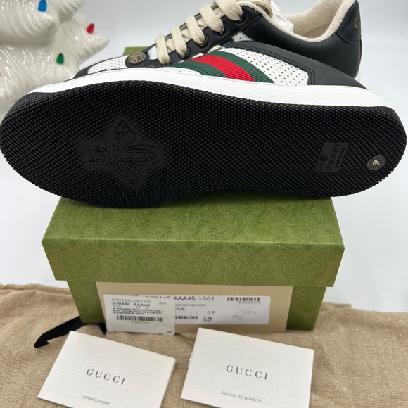 Women’s Gucci, screener leather trainers size 37 made in Italy - Picture 7 of 10